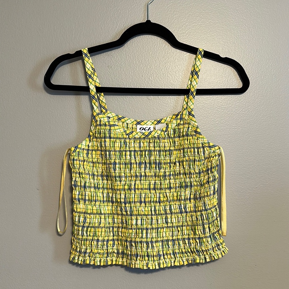 OCI size small yellow cropped tank top
